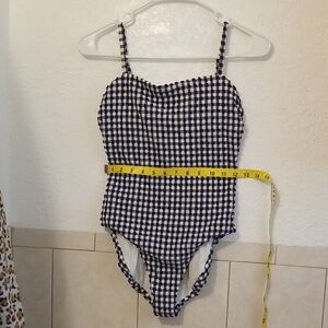 Red Carter Blue and White Checkered Swimsuit with Red Accent